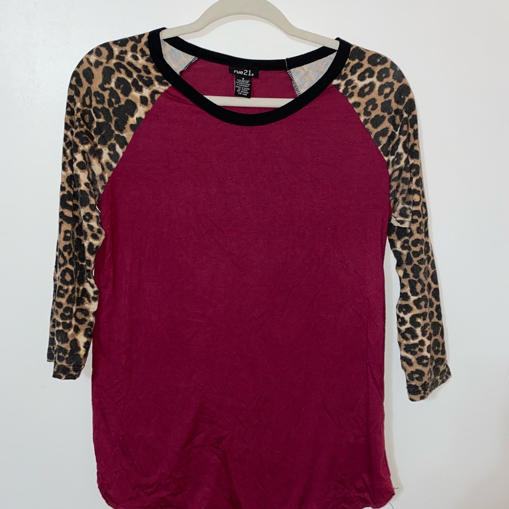 Maroon and Cheetah Rue21 Shirt
